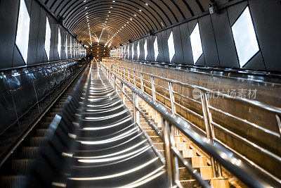 Steps of a Tianment Mountain Escalator, in Hunan Province (湖南省), China